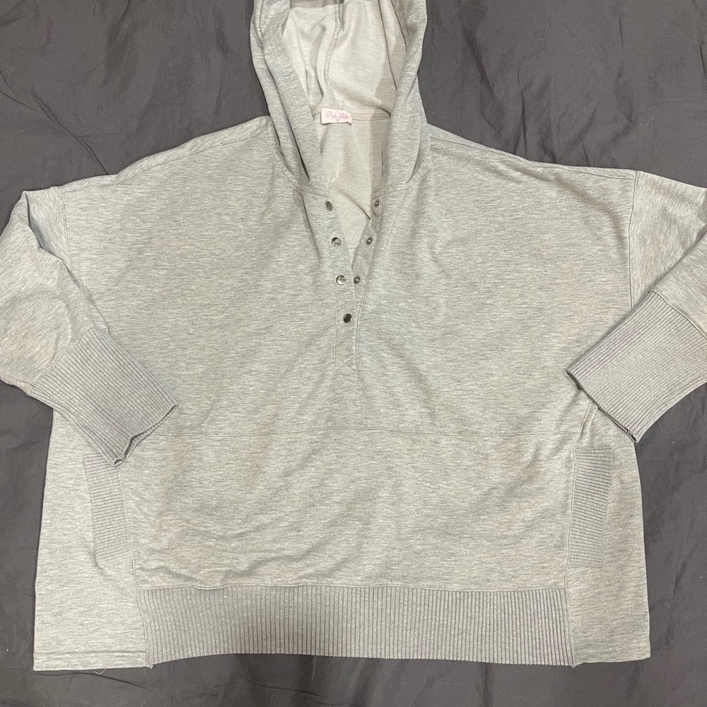 Pink Lily Light Gray Knit Top